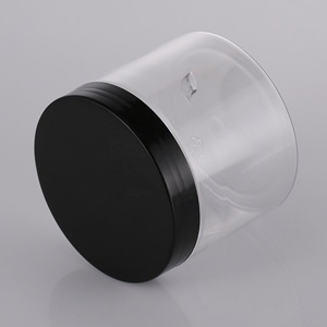 Food Grade <b>Clear</b> PET <b>Container</b> Wide Mouth Jar With Black <b>Plastic</b> Lid 150ml 250ml 280ml 350ml 400ml 500mll - Product Image 2