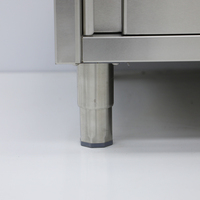 Évier industriel en acier inoxydable à trois bacs avec armoire de rangement 3 portes, crédence et pieds réglables pour hôtellerie et restauration