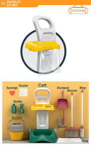 Jouets pour enfants <span class=keywords><strong>balai</strong></span> vadrouille maison outils de nettoyage ensemble enfants semblant jouer avec <span class=keywords><strong>chariot</strong></span> de nettoyage - Product Image 3