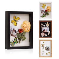 Cadre 3D creux pour spécimens, cadre photo DIY pour papillons, coquillages et fleurs séchées avec panneau frontal en verre