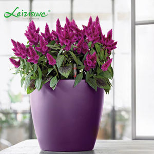 Macetas Decorativas de Jardín Estilo <span class=keywords><strong>Bali</strong></span> Doradas Pintadas, Macetas de Estilo <span class=keywords><strong>Japon</strong></span>és con Cilindro de Autorriego, Maceta - Product Image 3