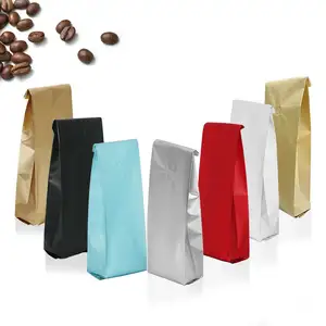Hot selling Packaging Bags with Valve Muilti Poupose Side Gusset Shape Coffee Bean Packaging Flat Bottom Coffee Bag