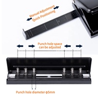 Perforateur de 6 trous personnalisé Rectangle Portable pour papier A5 A6 A7, perforateur de papier de liaison personnel réglable noir rose blanc bleu