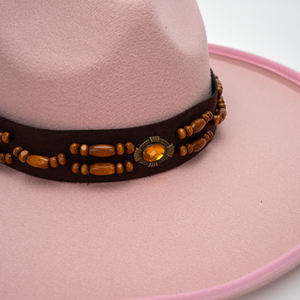 หมวกคาวบอยทรงแบนเรียบง่าย สไตล์ยุโรปอเมริกัน สีพื้น ขอบตกแต่ง  ขายดี สินค้ามาใหม่ สำหรับทุกเพศ - Product Image 3