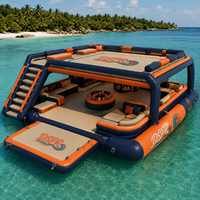Plateforme flottante gonflable personnalisée OEM avec pont en EVA pour la location dans les hôtels, les complexes hôteliers, les clubs de plage et les parcs aquatiques