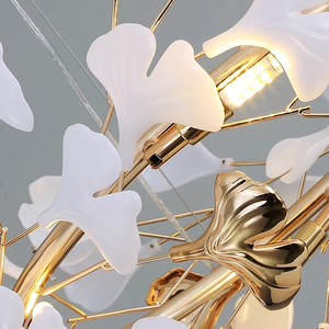Modern Style Custom Chandelier Ceramic Ginkgo Leaf Art Creative Pendant <strong>Light</strong> <strong>for</strong> Hotel Lobby Living Room Bedroom Dining Room - Product Image 6