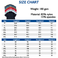 Chemise à manches courtes pour homme, 180 g/m², 85 % nylon, 15 % élasthanne, tricot uni, coupe ajustée, décontractée, séchage rapide