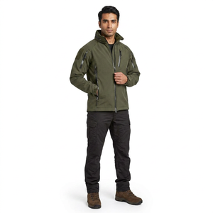 OEM Custom <b>Men's</b> XL Softshell <b>Jacket</b> Waterproof Stand Collar Windbreaker Casual Style Winter Knitted Fabric - Product Image 1