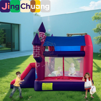 Château gonflable JingChuang pour enfants avec toboggan intégré, trampoline, pour intérieur et extérieur, en PVC épaissi, personnalisable, jeu ludique