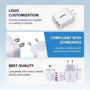 Chargeur mural 4 en 1 55W 2 USB + 2 USB-C, bloc de charge double USB, charge rapide 20W, adaptateur secteur double PD Type C pour téléphone 15 16 Pro - Product Image 6
