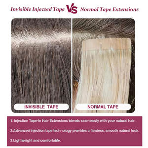 Extensions de cheveux humains à bandes adhésives FH 22 pouces, 100g, double trame, extensions de cheveux Remy, bandes adhésives, cheveux humains lisses - Product Image 4