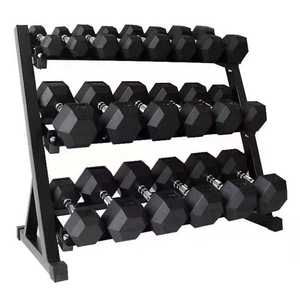 ดัมเบลเหล็กหุ้มยางรูปหกเหลี่ยม YX Gym น้ำหนัก 2.5 กก. ถึง 60 กก. (5 ปอนด์ ถึง 100 ปอนด์) ชุดดัมเบลหกเหลี่ยม 50 กก. (50 ปอนด์) หน่วยเป็นปอนด์และกิโลกรัม - Product Image 5