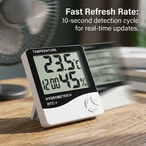 Termohigrómetro Digital LONN HTC-1, Material ABS Impermeable, Pantalla LCD, Bajo Mantenimiento, Fácil Calibración para Uso Doméstico - Product Image 6