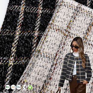 Le motif à carreaux colorés est fait d'un <span class=keywords><strong>tissu</strong></span> en tweed grossier mélangé à de la <span class=keywords><strong>laine</strong></span> et des fibres de polyester et convient aux vêtements d'extérieur - Product Image 1