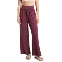 Pantalon de yoga décontracté ample et léger, longueur intégrale, taille élastique, motif uni, idéal pour l'entraînement et la course, grandes tailles