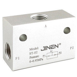 วาล์วเช็คบอลแบบเกลียว JINEN รุ่น ST-02 0-0.95MPa แบบสองทางเข้าหนึ่งทางออก สำหรับน้ำมัน น้ำ อากาศ ไนโตรเจน - Product Image 4