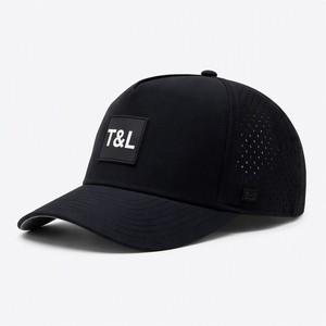 Wholesale Custom Logo Vinyl Sporty Letter 5-Panel <b>Waterproof</b> Performance Camp <b>Cap</b> Manufacturer - Product Image 1