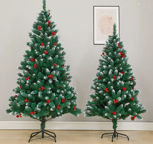 Decoraciones automáticas para árboles de Navidad de estilo nórdico, fruta roja blanca con conos de pino, flores artificiales en diseño navideño mixto - Product Image 2