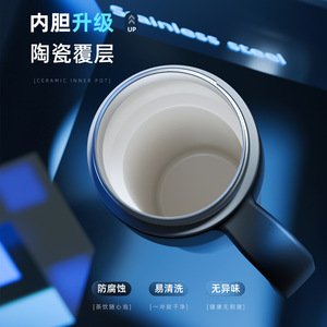 2026 1000ml Large Capacity Insulated Ice Tumbler Handle Ceramic Lined Vacuum Travel Mug 6-12H Thermal Coffee Cup <b>Tea</b> Infuser - Product Image 2