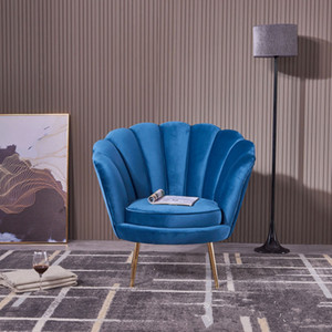 Sillón de Ocio de Tela Nórdica Moderna, Sillón con Detalles de Pétalos de Flores para Sala de Estar, Dormitorio y Apartamento - Product Image 1