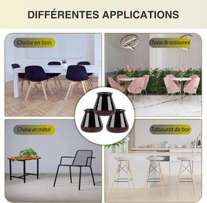 Protections de pieds de chaise avec feutre, couvre-pieds de meubles souples pour protéger les sols en bois dur - Product Image 3