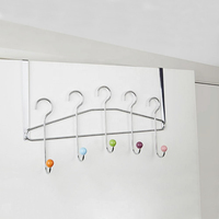 Nouveauté personnalisé point d'interrogation fil métallique 5 crochet coloré bouton porte cintre sur la porte crochet pour manteau serviette Robe sac
