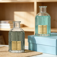 Bouteille diffuseur en verre de luxe 150ml 250ml 500ml 1000ml, col serti, vide, pour diffuseur à bâtonnets, logo OEM personnalisé