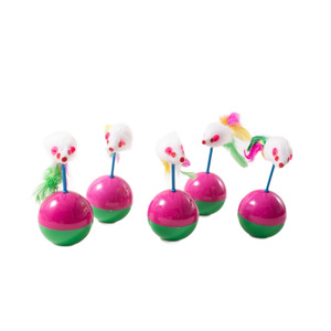 <b>Cat</b> Ball <b>Plush</b> Mouse Toy With Feathers Boredom Buster For <b>Cats</b> Pet Interactive Toy - Product Image 3