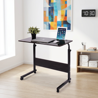Table d'appoint portable pliable et réglable pour ordinateur portable avec roulettes, idéale pour le lit ou comme chariot de bureau extensible