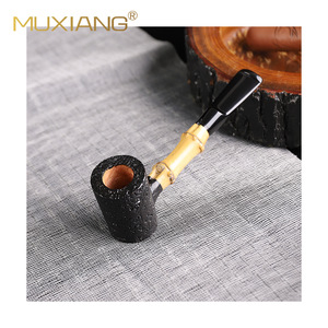 Muxiang Wooden Smoking Pipe Handcrafted Bamboo Straight Type Tobacco Pipe For Personal Gift - Product Image 5