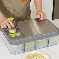 Draagbare Mandoline Abs Fruitsnijder Roestvrijstalen Groentechopper Multifunctionele Keuken Ui Dicer Groentesnijder