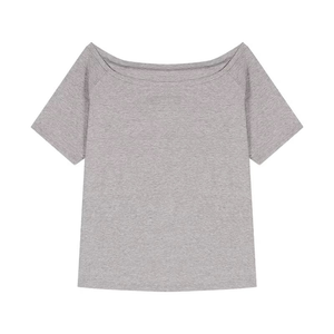 เสื้อยืดผู้หญิงผ้าฝ้ายคุณภาพสูง ทรงหลวม ไม่มีปก แข<span class=keywords><strong>น</strong></span>สั้น แบบเรียบง่าย สไตล์แฟชั่<span class=keywords><strong>น</strong></span> ผลิตจำ<span class=keywords><strong>น</strong></span>วนมาก เป็นมิตรกับสิ่งแวดล้อม - Product Image 5