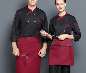 Último diseño Venta caliente chef ropa restaurante Hotel cocina Chef personal ropa de trabajo uniforme abrigo y chaqueta - Product Image 2