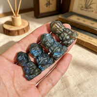 Natürliche Labradorit Geschnitzte Baby-Buddha-Statue Mini Edelstein-Buddha-Skulptur Spirituelle Kristall-Dekoration Geschenk für Großhandel