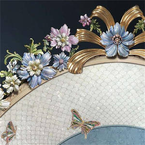 Lujoso Noble violeta Italia Milán estilo bastante las flores de mariposas boda cama Villa dormitorio de la Reina o Rey cama doble de tamaño - Product Image 4