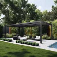 Pérgola de Aluminio Youya para Exteriores, Impermeable, Tamaño Personalizado, para Patio, Jardín, Bioclimática, Resistente al Viento
