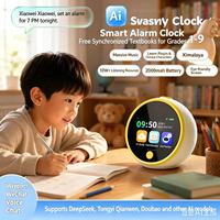 Assistant vocal intelligent IA pour enfants avec écran LCD circulaire, design mignon, batterie rechargeable intégrée, idéal pour la chambre à coucher