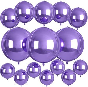 15 Palloncini in Foil 4D Viola Chiaro, Rosa, <span class=keywords><strong>Oro</strong></span>, Rosso da 22/15/10 Pollici per Decorazioni di Laurea, Compleanno, Matrimonio, Halloween, Natale - Product Image 1