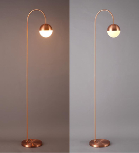 Lampe sur pied LED de style nordique postmoderne, <span class=keywords><strong>boule</strong></span> ronde en verre moderne avec corps en aluminium, abat-jour en métal, lampe sur pied pour la décoration de la maison - Product Image 2