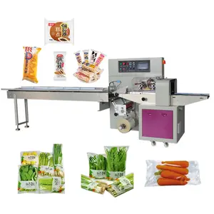 HNOC Horizontal Automatic Grain Protein Bar Nougat Pillow Bag Noodle Vegetable Packaging Machine