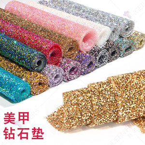 Wholesale 15 Colors Diamond Scrub Nail <b>Art</b> Table Foldable Arm Rest Diamond Rhinestones Nail Table Mat - Product Image 4