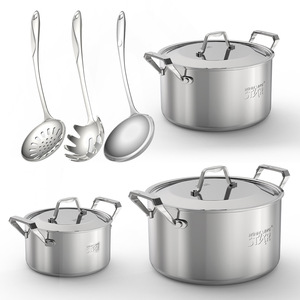 หม้อซุปสแตนเลส Winningstar 304 ชุด 3 ชิ้น หนาและทนทาน สำหรับใช้ในบ้าน - Product Image 5