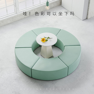 SF-47 Mobilier de bureau commercial moderne, canapé de réception, canapé de bureau en cuir, ensemble de canapés de bureau - Product Image 1