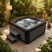 Bain à remous extérieur pour 5 personnes, spa de jardin avec massage, en acrylique, avec système Balboa