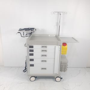 Troli Resusitasi Darurat Crash Cart ICU dengan Dudukan AED & Laci untuk Rumah Sakit ICU - Product Image 3