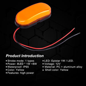 Feux de circulation latéraux pour remorque 12V24V Amber Trailer Indicator Light Waterproof Truck Rear Side Light IP65 - Product Image 2