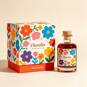 Boîte en carton à extrémités pliées personnalisée, directement <span class=keywords><strong>de</strong></span> l'usine, avec dorure à chaud, motif floral artisanal, pour emballage <span class=keywords><strong>de</strong></span> <span class=keywords><strong>liqueur</strong></span>, vente en gros - Product Image 2