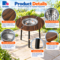 Table pliante en aluminium de conception moderne pour l'extérieur, pour dîner, barbecue, pique-nique, cuisine, portable, hauteur réglable