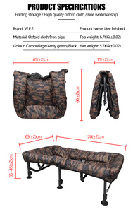 Fabbrica diretta in tessuto Oxford e tubo d'acciaio lunghezza 120cm gamba regolabile pieghevole carpa attrezzatura da pesca Carp <span class=keywords><strong>culla</strong></span> - Product Image 4