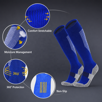 Chaussettes de sport de haute qualité pour garçons et filles, chaussettes de football longues, unies, au-dessus du genou, en coton/polyester, antidérapantes.